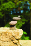 4 STONE SLANTED CAIRN GARDEN STATUE - HAPPY GARDENS