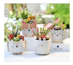 Succulent Planter Pots | Singles or Set of 4 | Animal Planter Pots | Seedling Pots | Small Ceramic Planter Pots