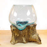 Molten Glass on Driftwood Medium 10" Vase, Hand Blown