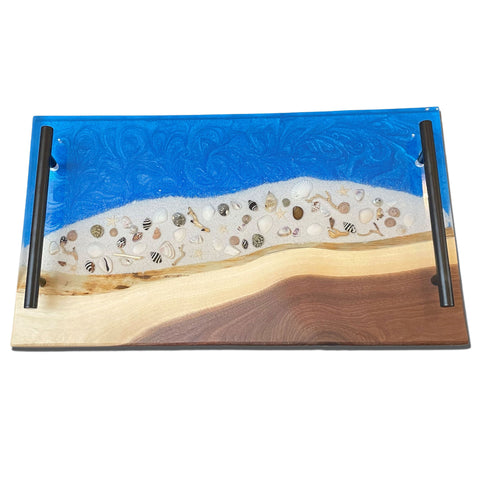 Walnut Live Edge Charcuterie Board, Cheese, Serving Board -Beach