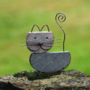 CAT RIVER STONE GARDEN STATUE - HAPPY GARDENS