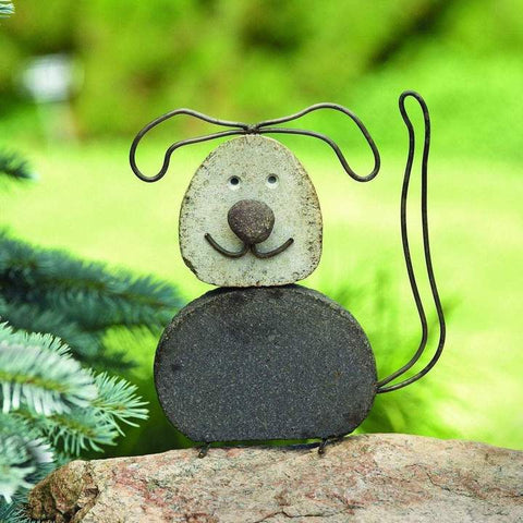 DOG RIVER STONE GARDEN STATUE - HAPPY GARDENS