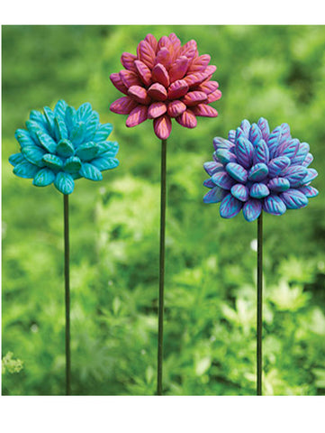 Flower Decorative Garden Stakes - Set of 3
