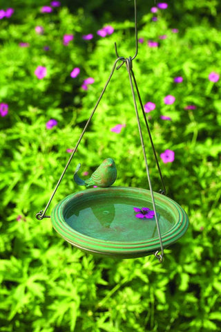 HANGING TEAL BIRD BATH - HAPPY GARDENS