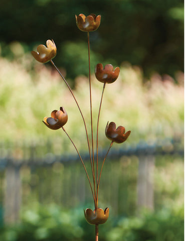 55" Lily Cup Chimes Decorative Garden Stake