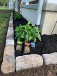 MINI BIRDS ON ROCKS STONE STATUES, ASSORTED COLORS - SET OF 3 - HAPPY GARDENS