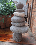 7-STONE CAIRN GARDEN STATUE - HAPPY GARDENS