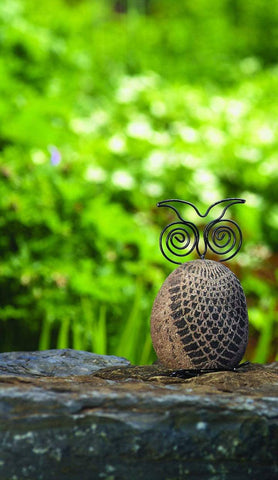 STENCILED OWL GARDEN STATUE - HAPPY GARDENS