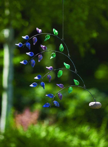 TERRA COTTA MULTI COLORED LEAF MOBILE - HAPPY GARDENS