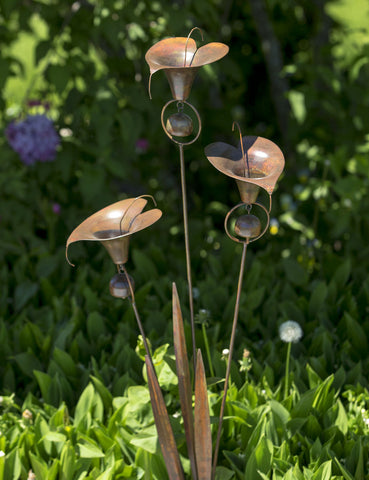 Triple Calla Lily Decorative Garden Stake