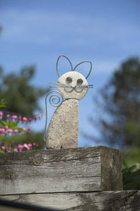 WHISKERED CAT GARDEN STATUE - HAPPY GARDENS