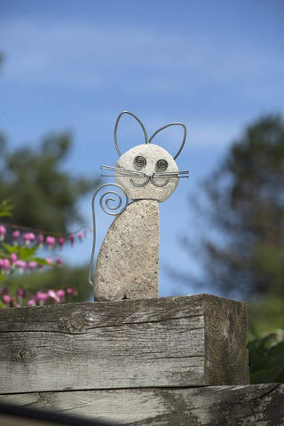 WHISKERED CAT GARDEN STATUE - HAPPY GARDENS